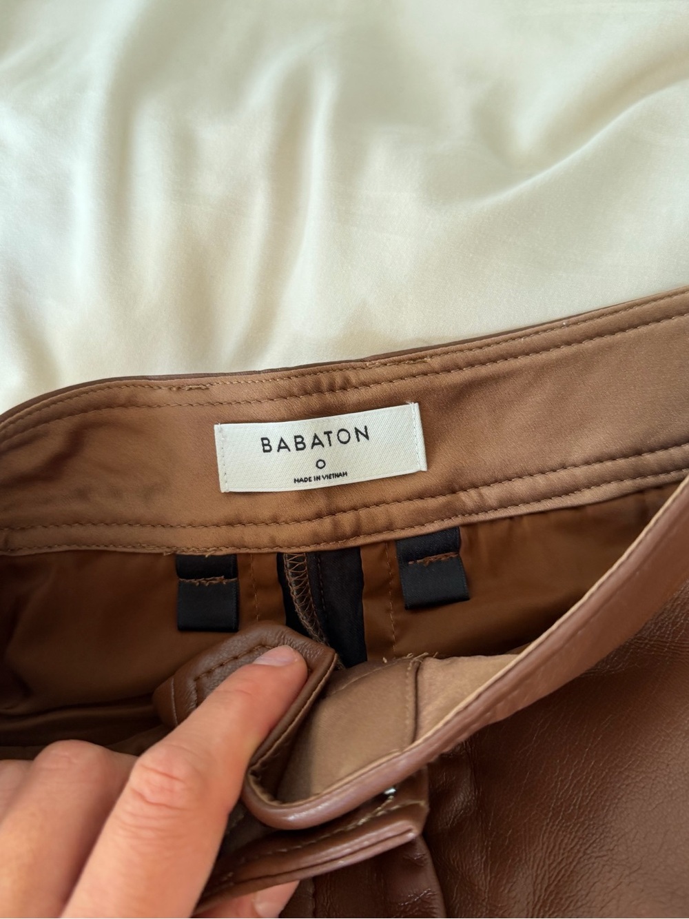 Babaton Brown Faux Leather Wide-Leg Pants - Picture 5 of 5